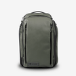 TRANSIT Travel Backpack Green Front | variant_ids: 41161366437968, 41161366470736, 41161368469584, 41161368502352